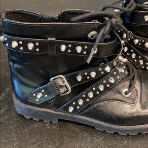 Classic Cool Black Studded Motorcycle boots size 38